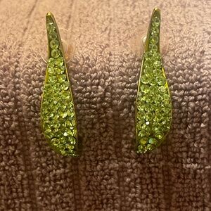 Studded green diamond earrings